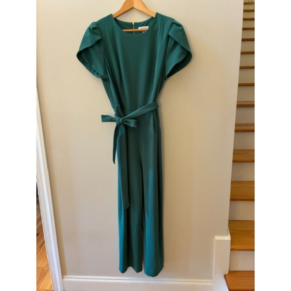 Calvin Klein Jumpsuit | Women's Size 12 | Emerald | Tie Waist | Wide Leg | EUC